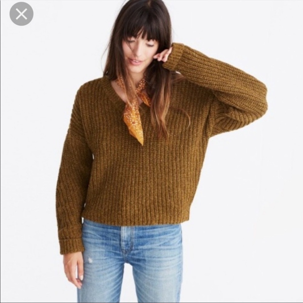 Pleat-Sleeve Pullover Sweater